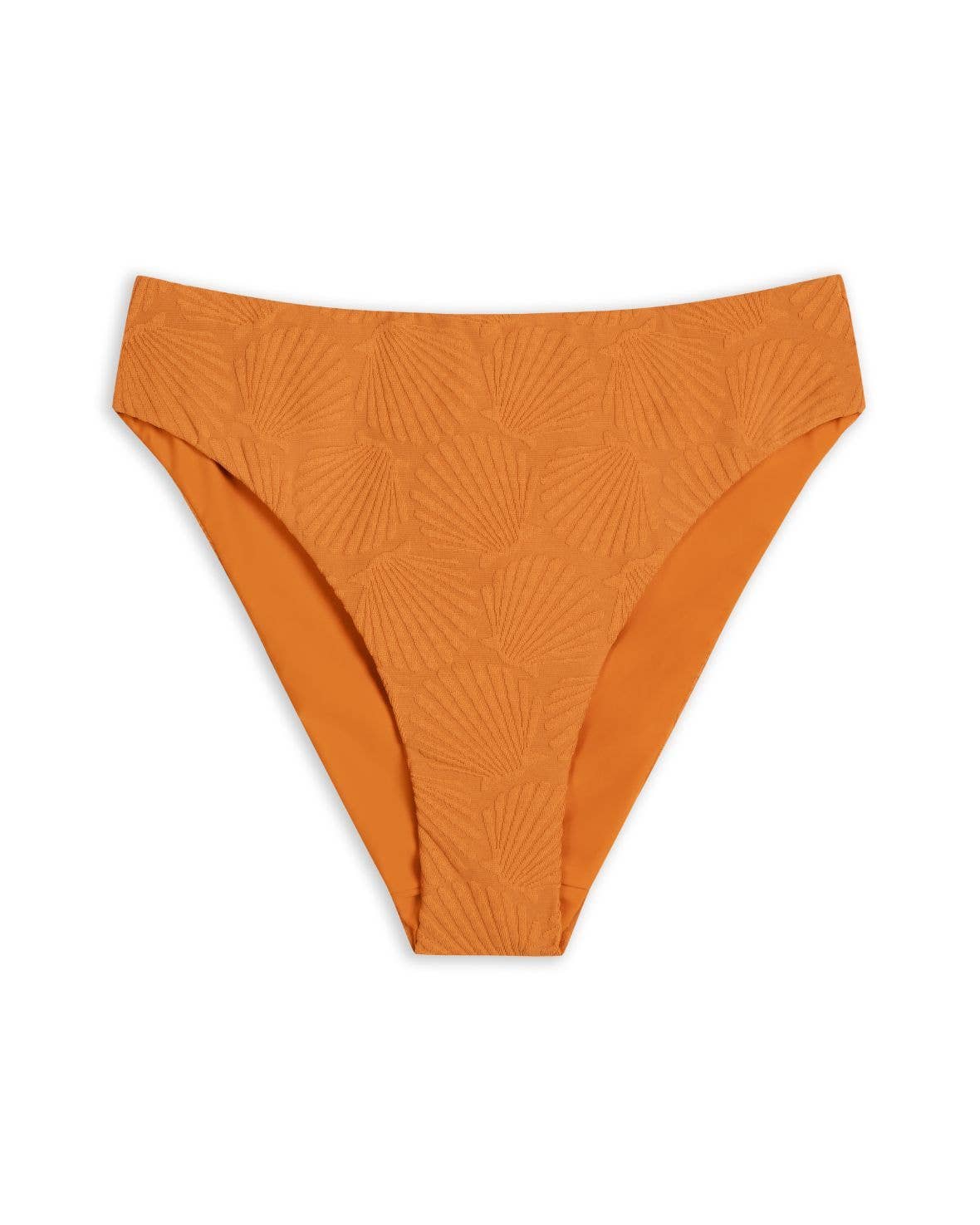 Chelsea Peers - Jacquard Shell Reversible High Waisted Bikini Bottoms - Orange