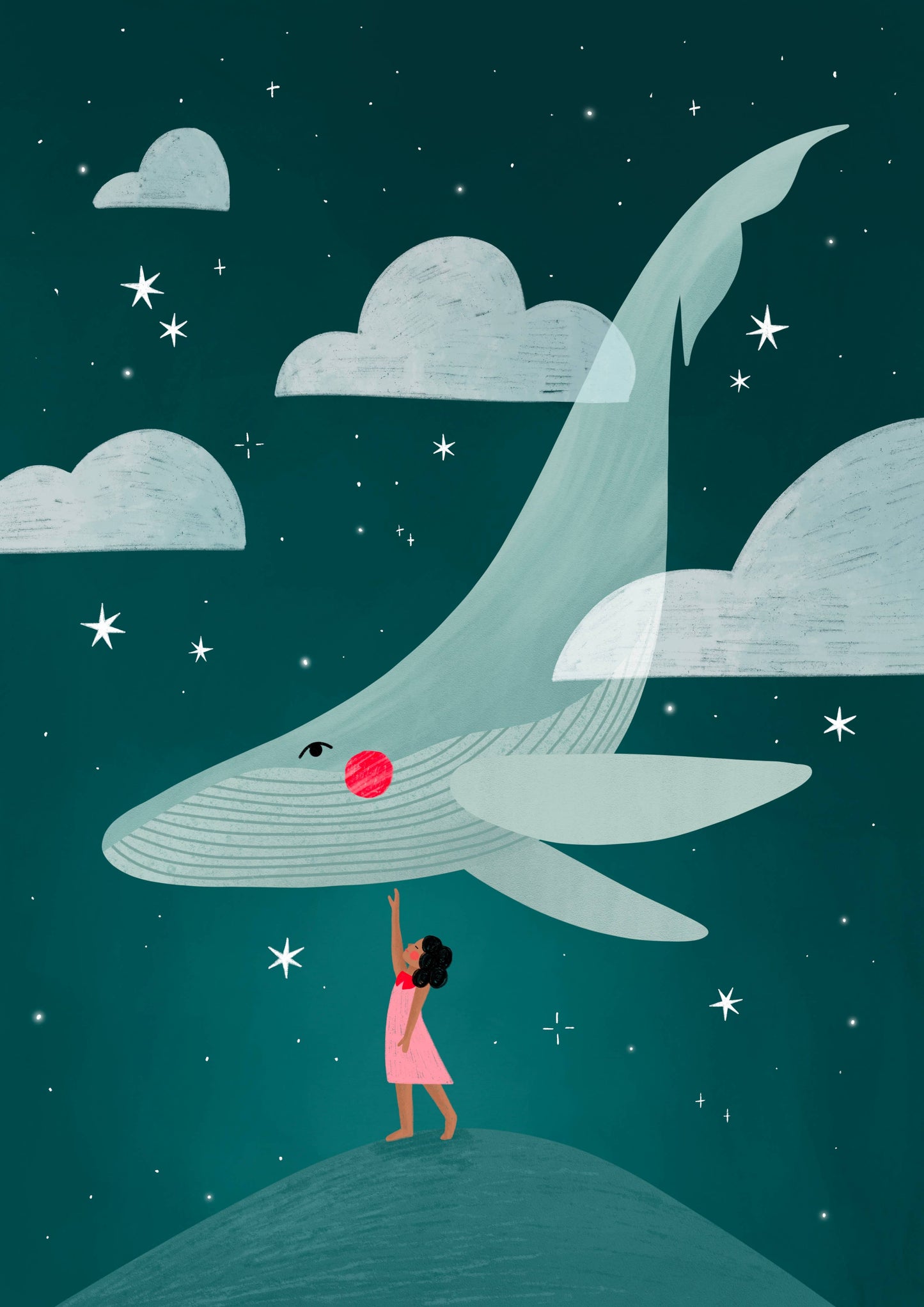 Bea Müller - Flying Whale - Art Print