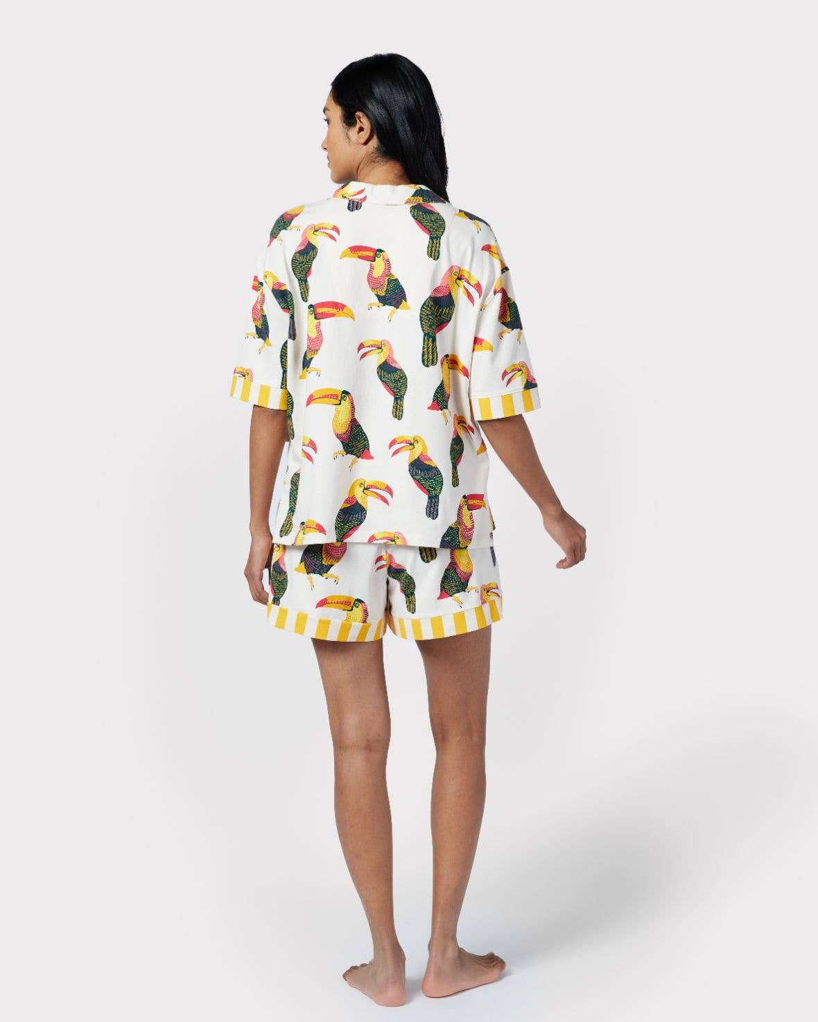 Chelsea Peers - Organic Cotton Toucan Print Button Up Short Pyjama Set