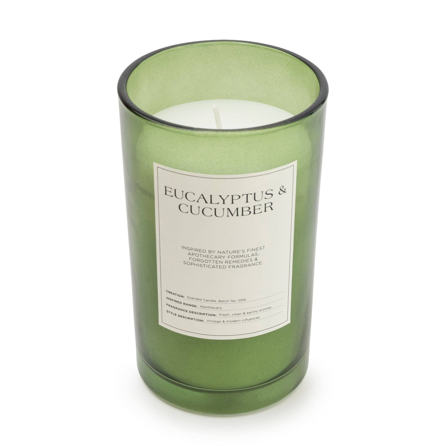 Large Glass Jar with Cork Lid Eucalyptus & Cucumber 450g