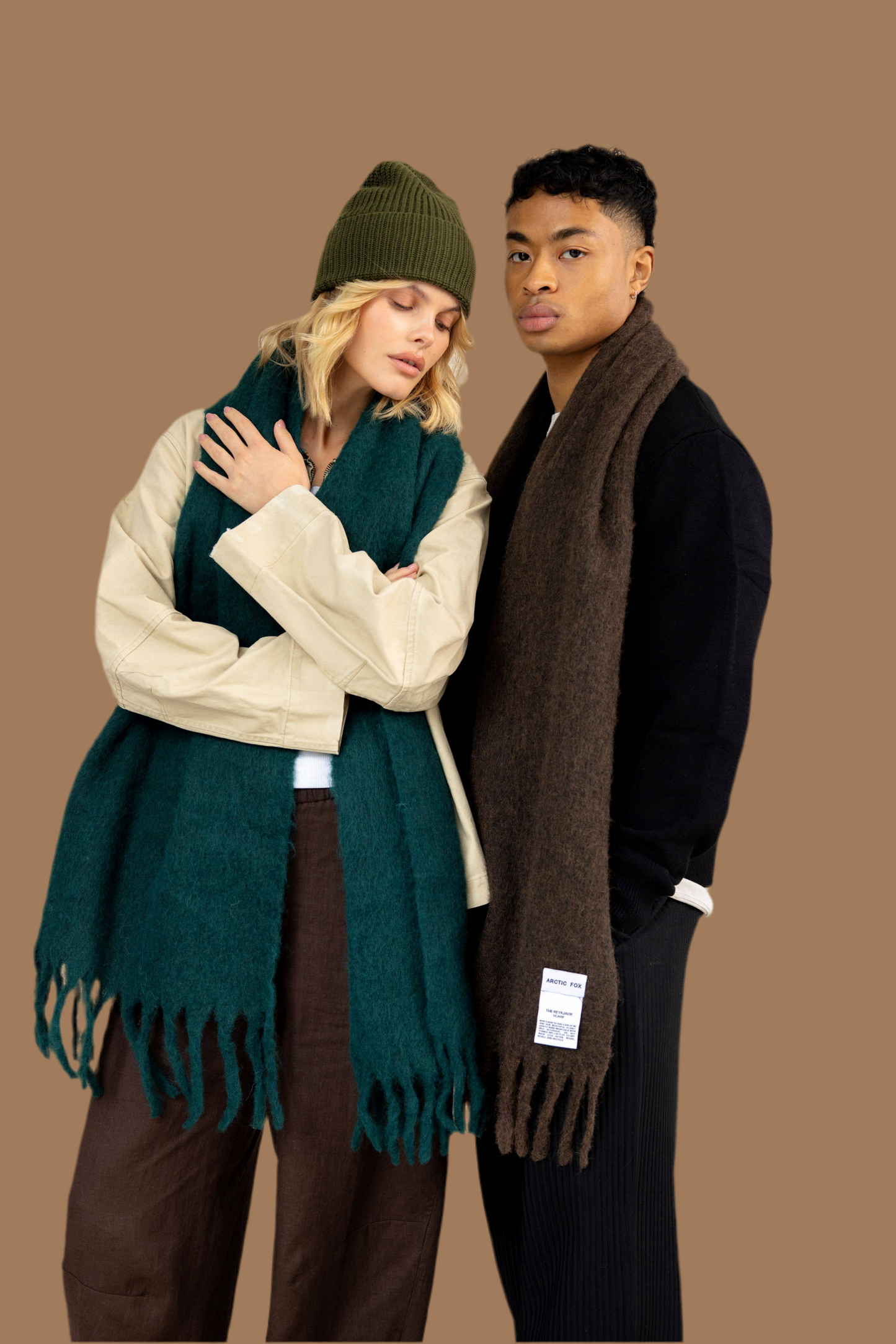 ARCTIC FOX & CO. - Merino Wool Beanie - Khaki Evergreen - AW24
