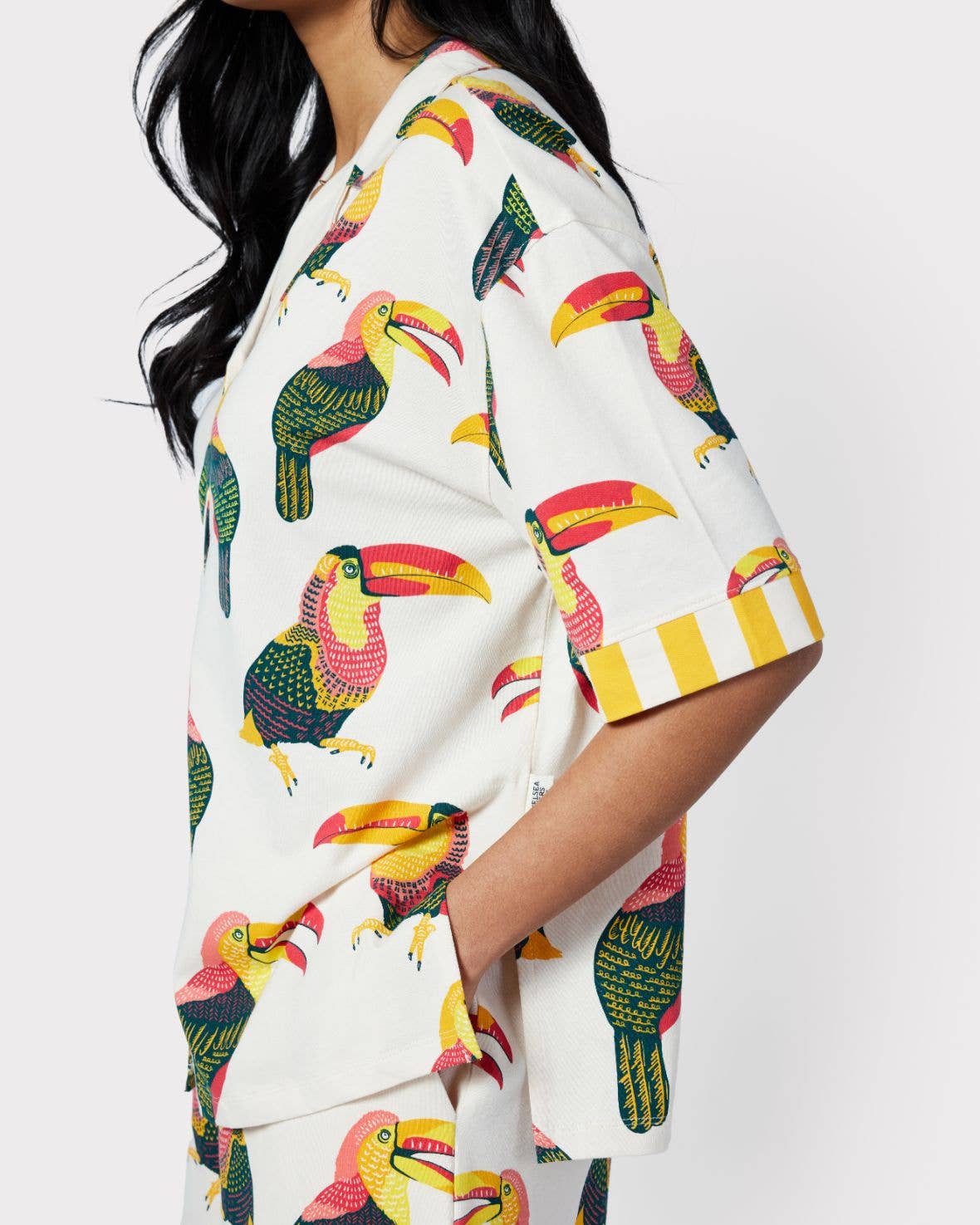 Chelsea Peers - Organic Cotton Toucan Print Button Up Short Pyjama Set
