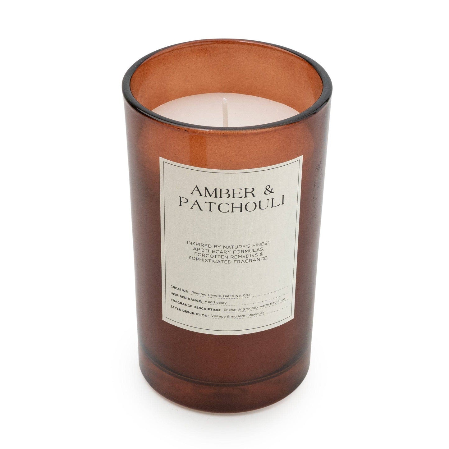Large Glass Jar with Cork Lid Amber & Patchouli