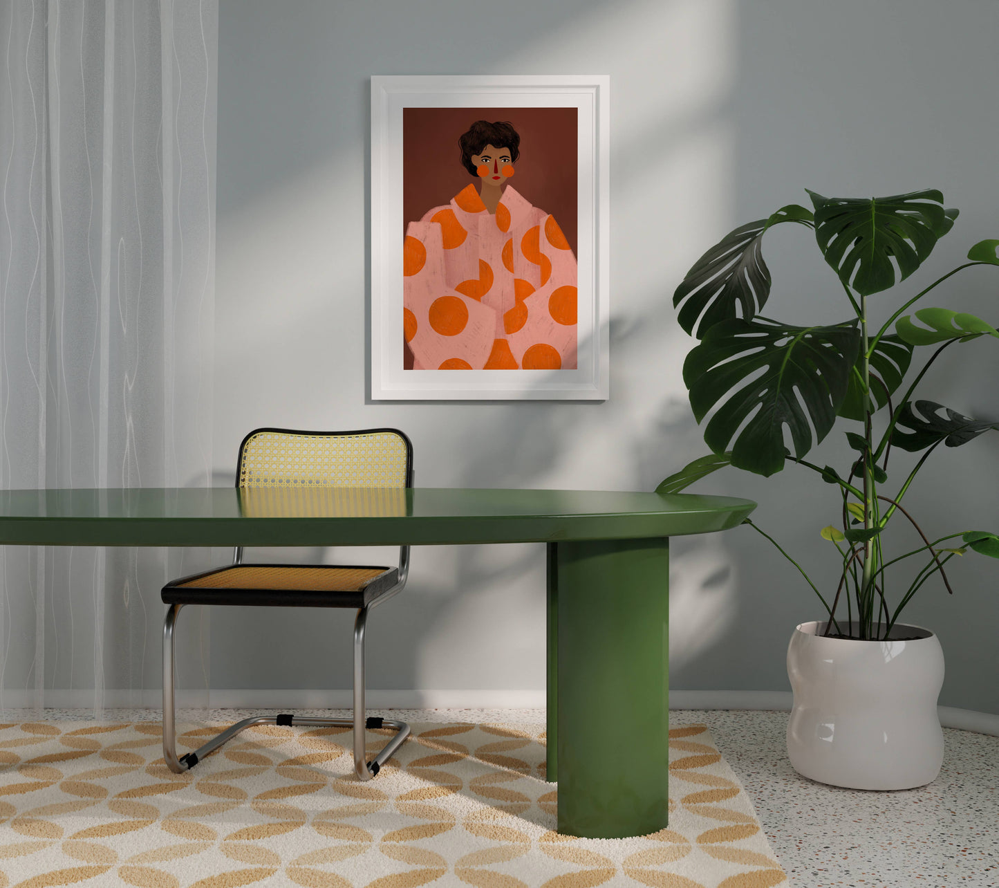Bea Müller - The Woman With The Orange Dots - Art Print