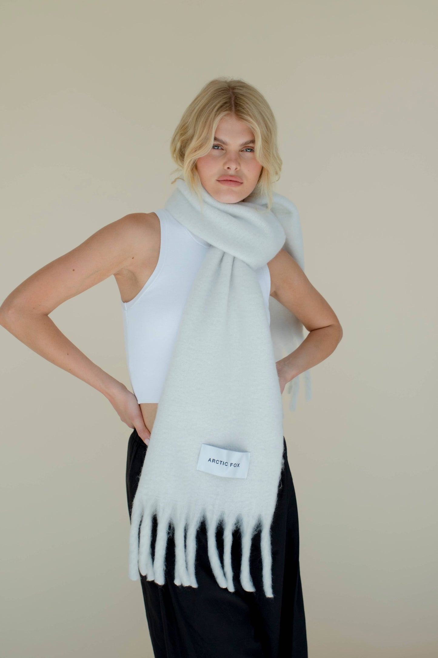 ARCTIC FOX & CO. - The Stockholm Scarf - 100% Recycled - Polar White - AW24