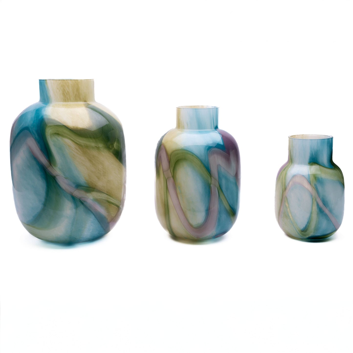 The Glass House Wholesale Interiors Ltd. - Pastel swirl vase extra large