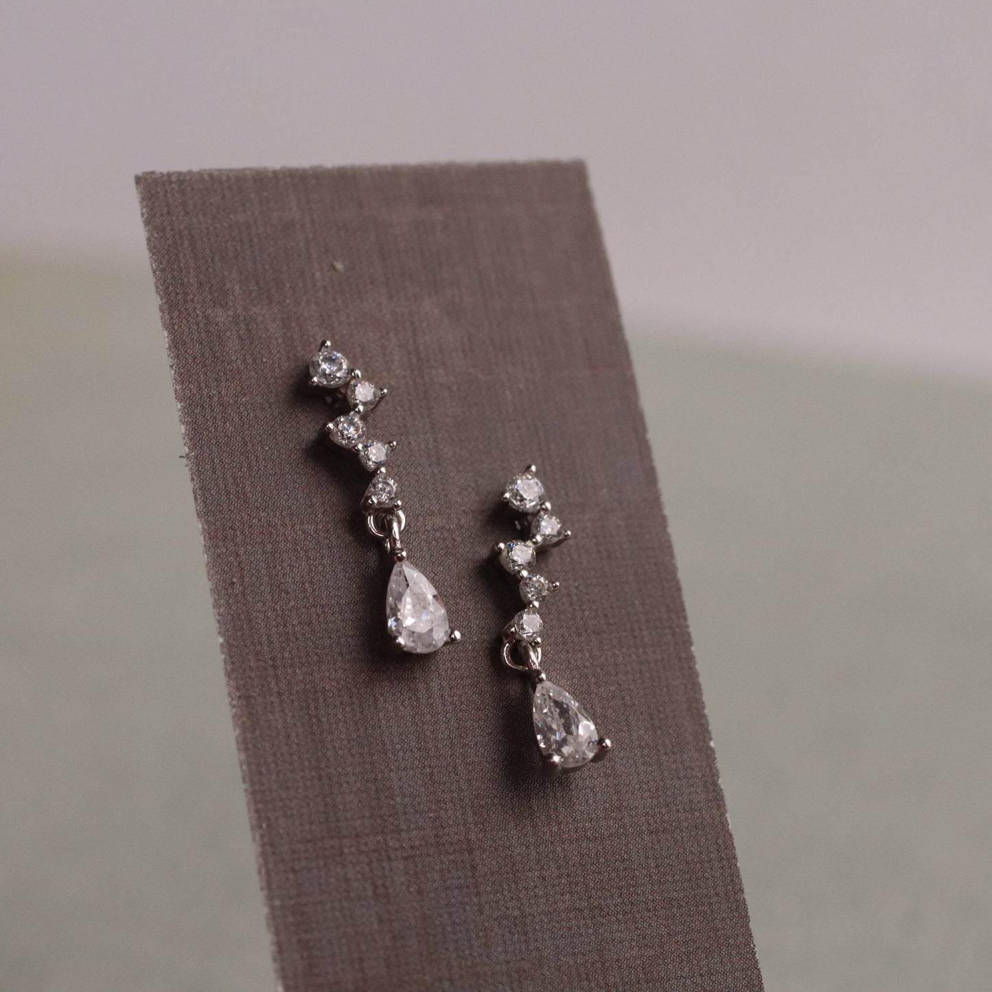 Waterfall Cascade Sterling Silver Stud Earrings