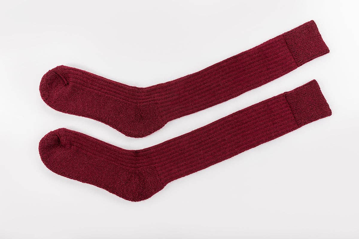Pairs Scotland - Burgundy Wool Knee Highs