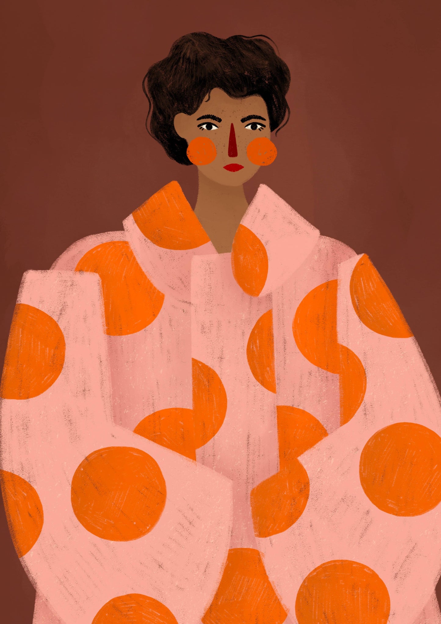 Bea Müller - The Woman With The Orange Dots - Art Print