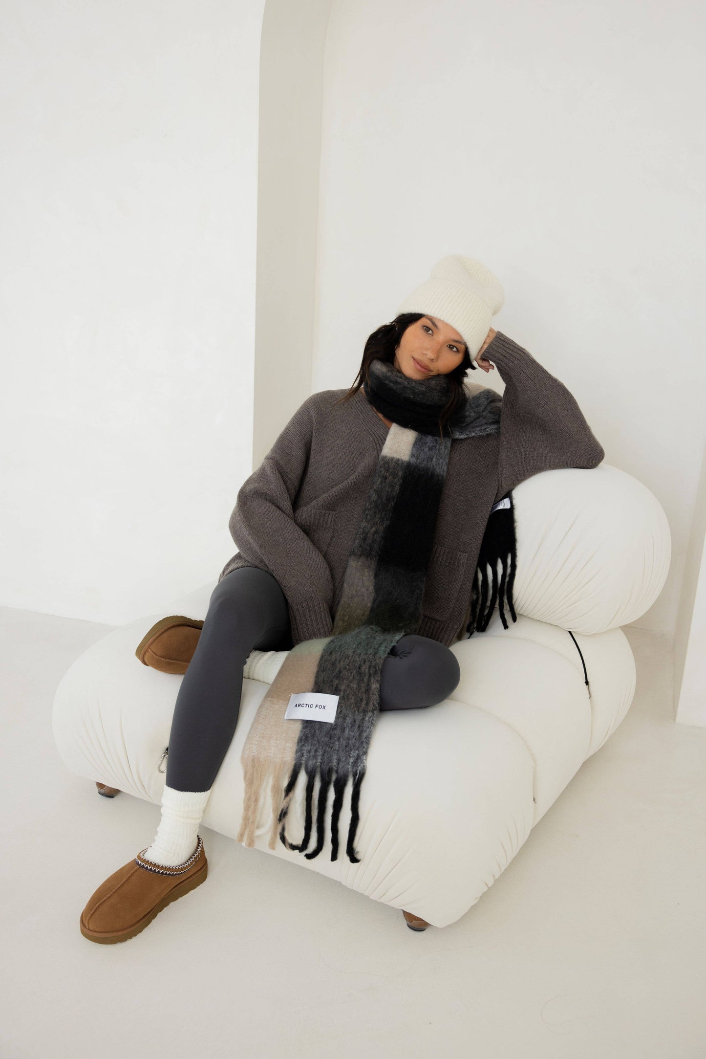 ARCTIC FOX & CO. - The Reykjavik Scarf - 100% Recycled - Black Check