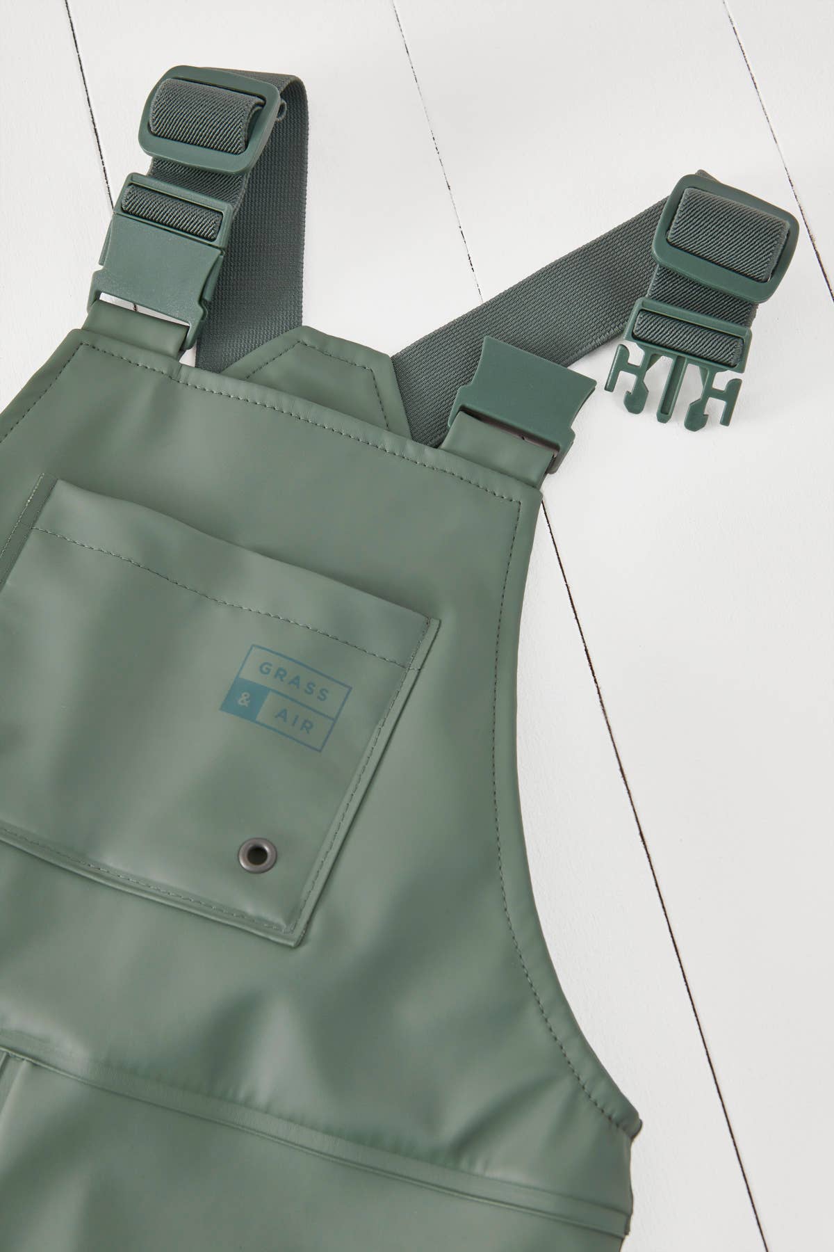 Grass & Air - Khaki Kids Waterproof Rain Dungarees