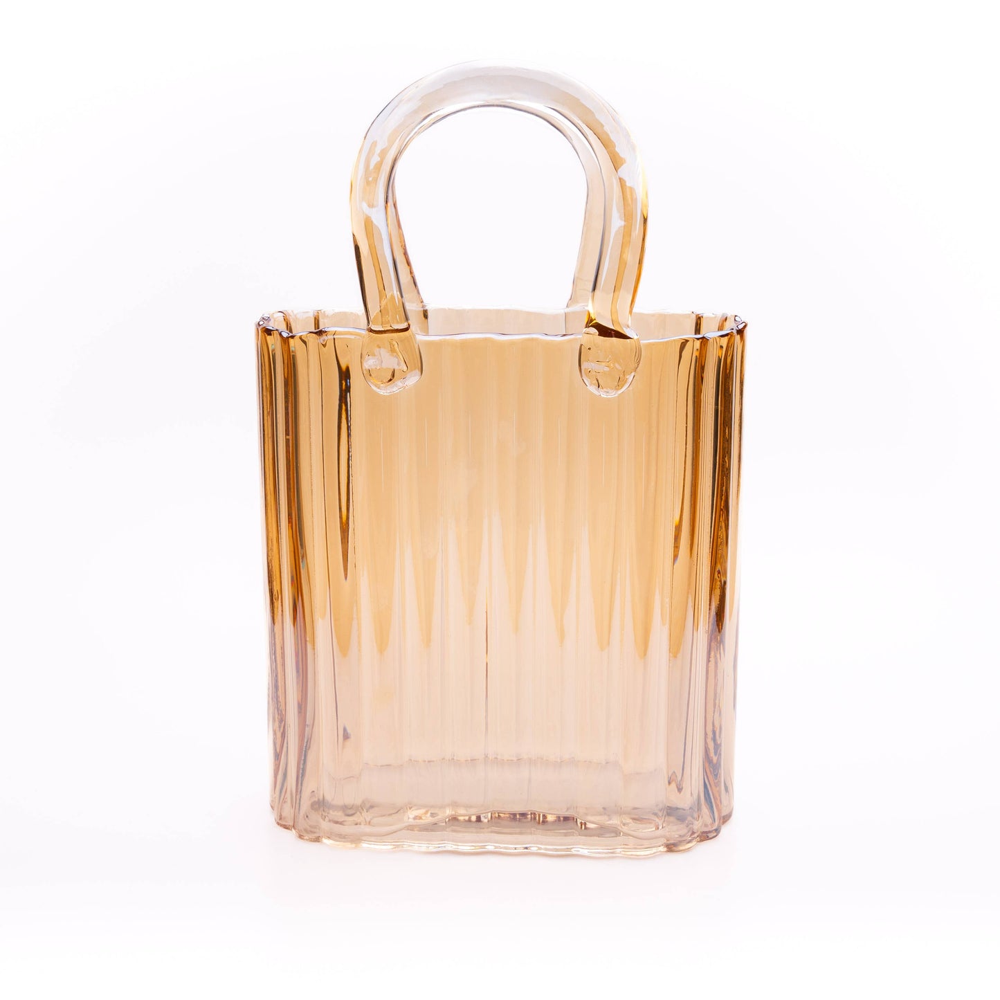 The Glass House Wholesale Interiors Ltd. - Large amber handbag vase