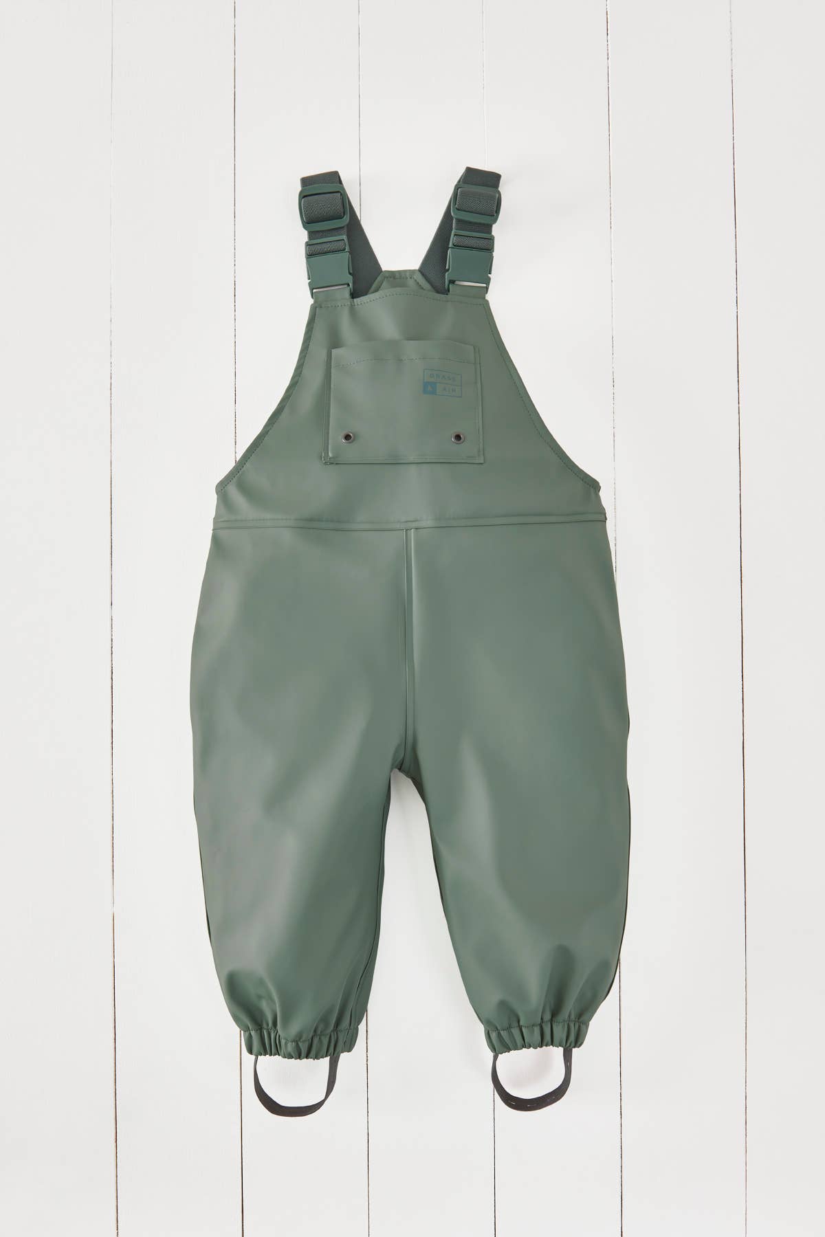 Grass & Air - Khaki Kids Waterproof Rain Dungarees