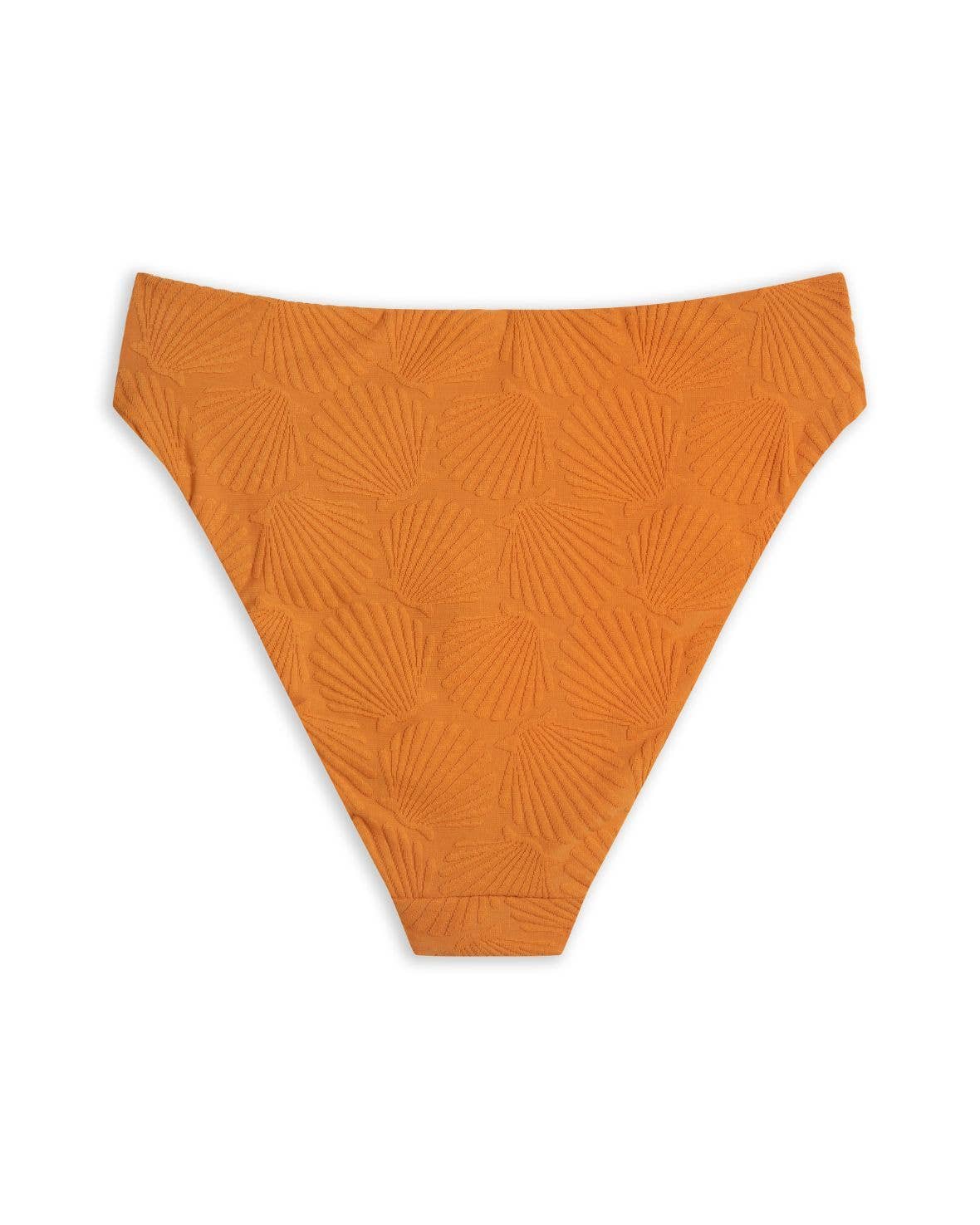 Chelsea Peers - Jacquard Shell Reversible High Waisted Bikini Bottoms - Orange