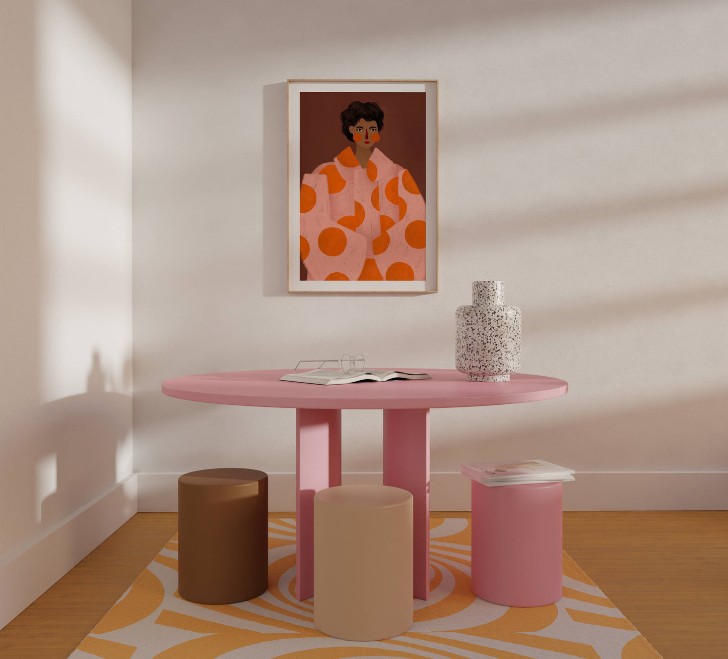 Bea Müller - The Woman With The Orange Dots - Art Print