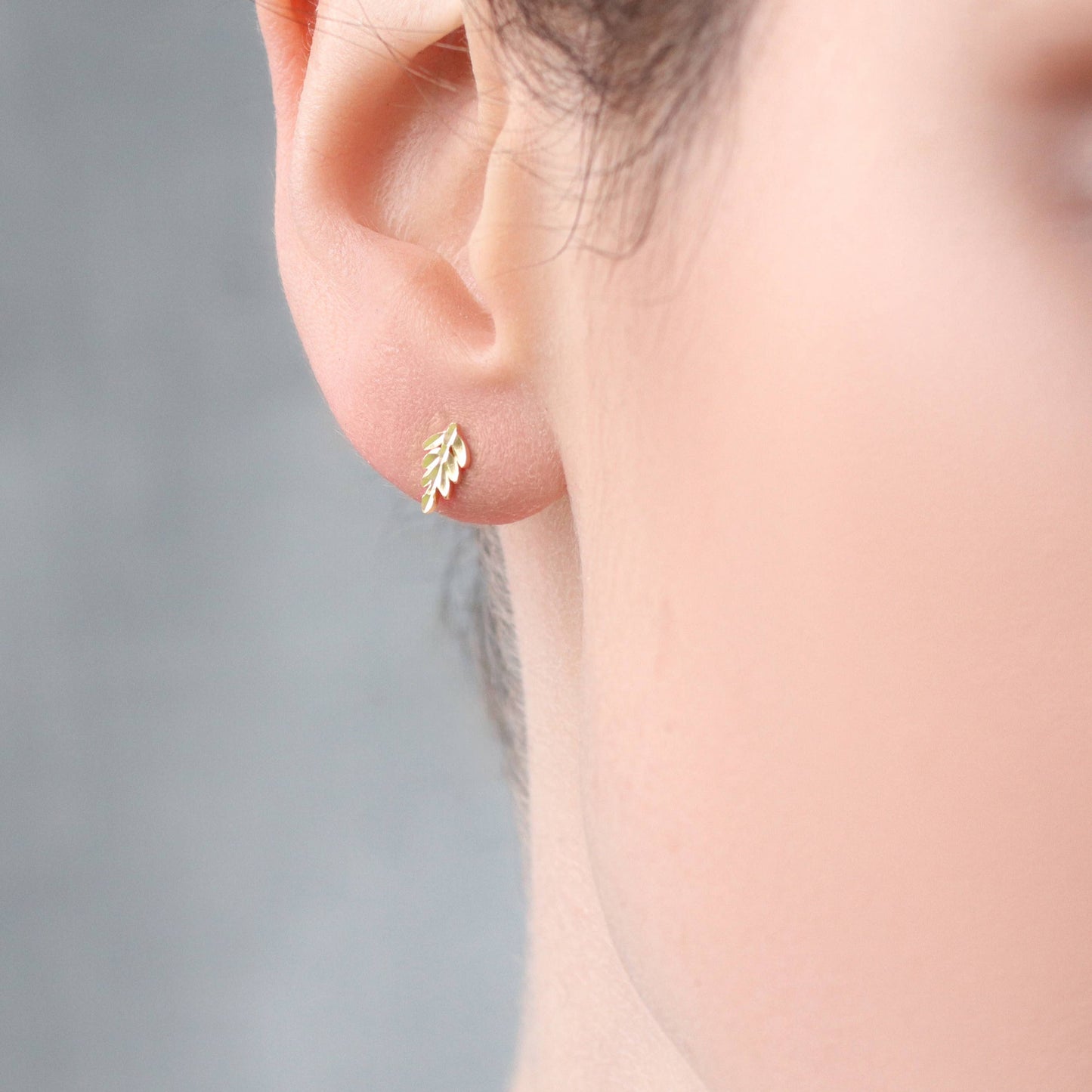 Gold Vermeil Fern Stud Earrings