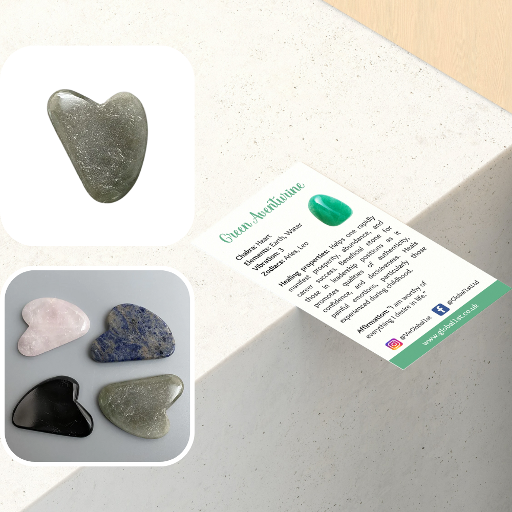Gua Sha Facial Massage Tool, 8x5cm