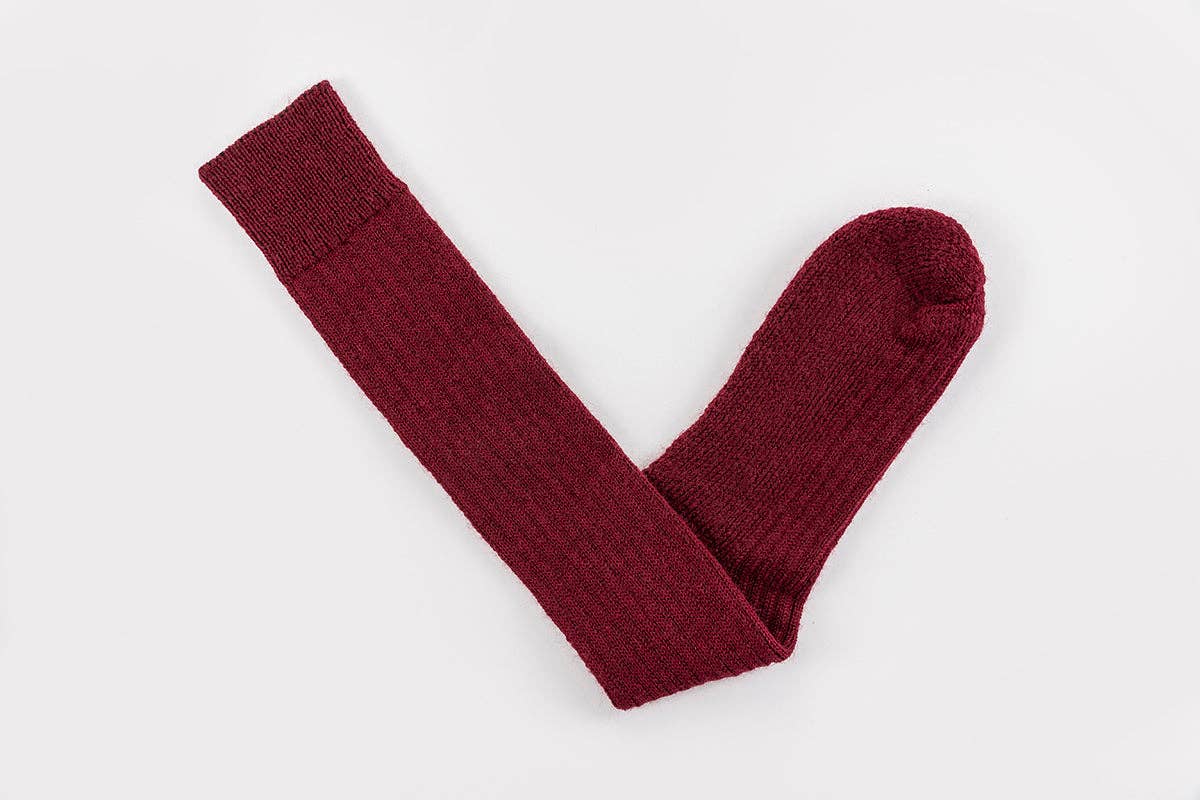 Pairs Scotland - Burgundy Wool Knee Highs