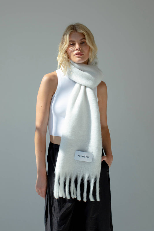 ARCTIC FOX & CO. - The Stockholm Scarf - 100% Recycled - Polar White - AW24