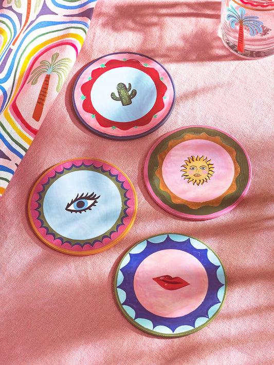 Pure Table Top Ltd - Eleanor Bowmer Set Of 4 Icon Cork Backed Coasters