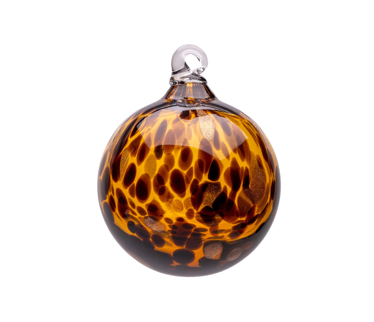 A Hand Blown Glass Bauble (with ribbon) Red & White ,Pink & White or Leopard