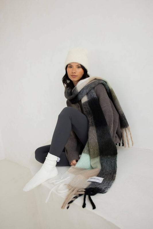 ARCTIC FOX & CO. - The Reykjavik Scarf - 100% Recycled - Black Check