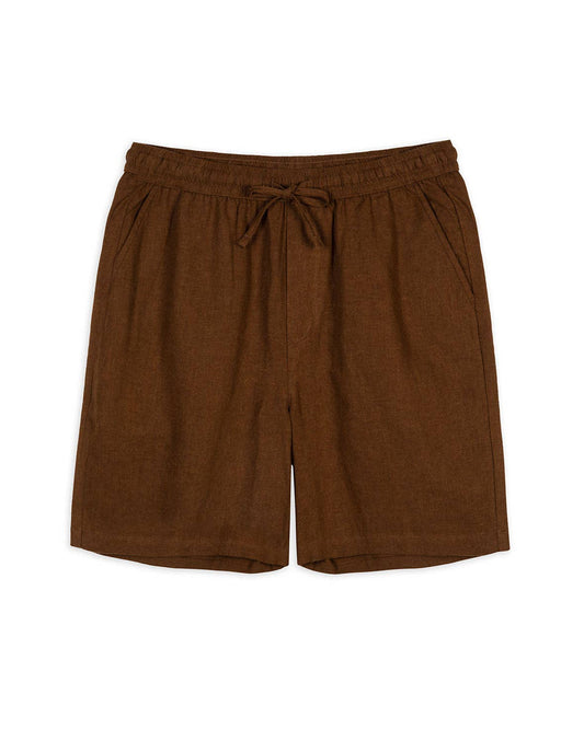 Chelsea Peers - Linen-Blend Shorts - Brown