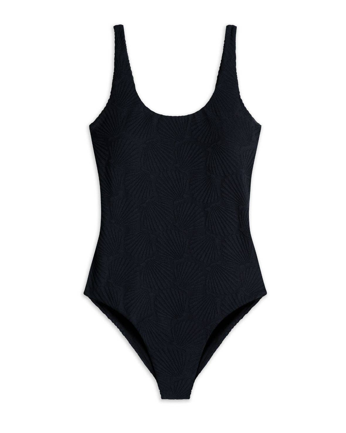Chelsea Peers - Jacquard Shell Swimsuit - Black