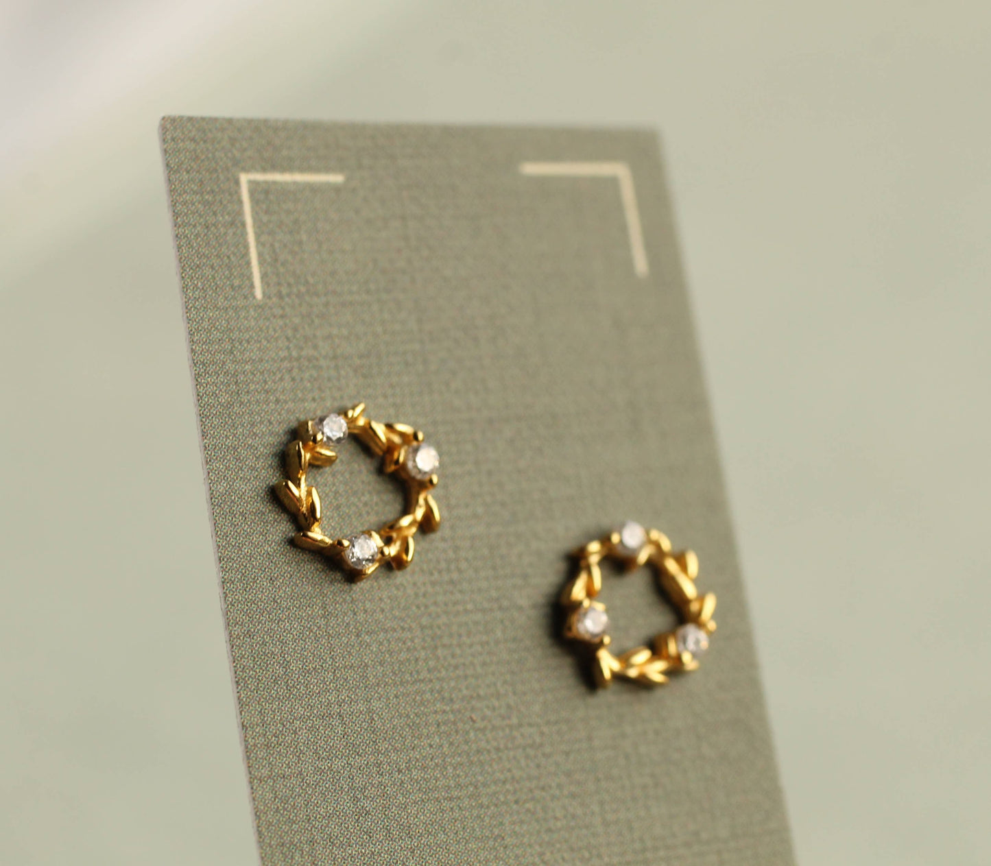 Silk Purse, Sow's Ear - Gold Wreath Circle Stud Earrings