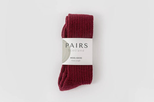 Pairs Scotland - Burgundy Wool Knee Highs