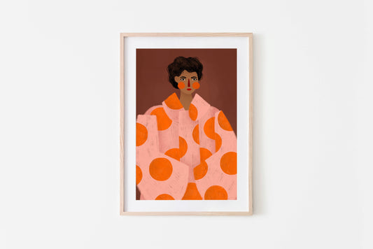 Bea Müller - The Woman With The Orange Dots - Art Print