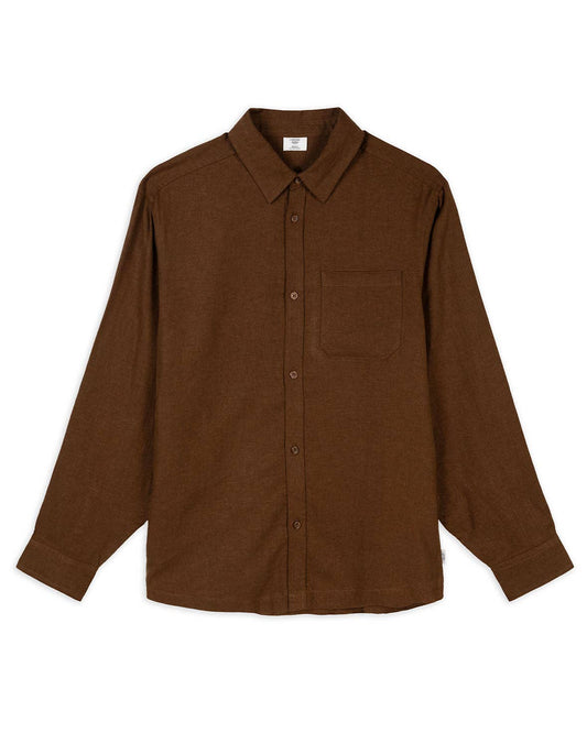 Chelsea Peers - Linen-Blend Long Sleeve Shirt - Brown