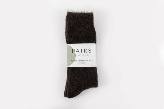 Pairs Scotland - Ultra Soft Charcoal Alpaca Socks