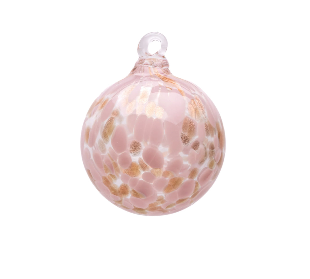 A Hand Blown Glass Bauble (with ribbon) Red & White ,Pink & White or Leopard
