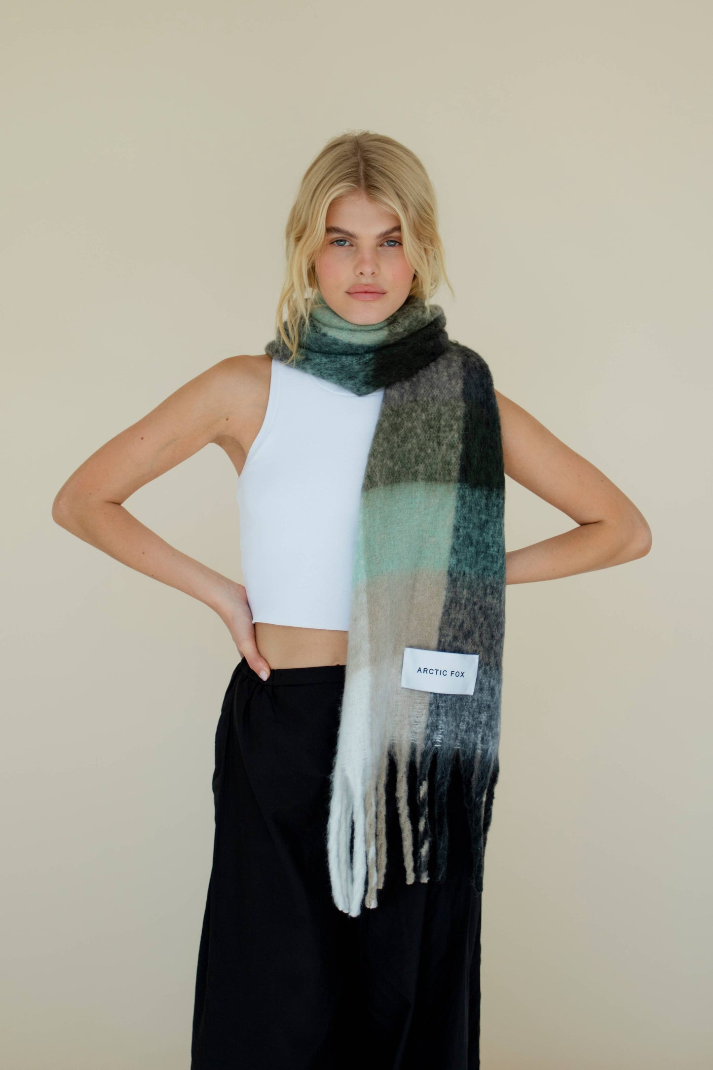 ARCTIC FOX & CO. - The Reykjavik Scarf - 100% Recycled - Black Check