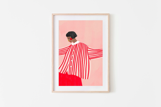 Bea Müller - The Woman With The Red Skirt - Art Print